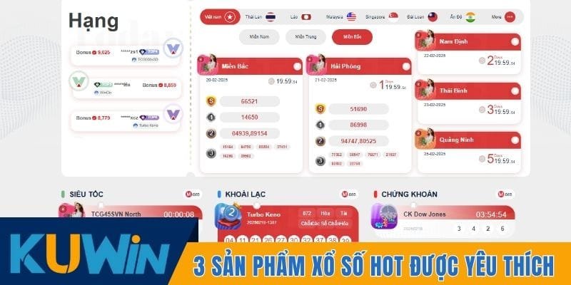 3 sản phẩm xổ số hot được yêu thích