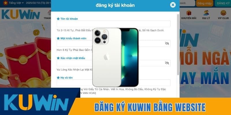 Đăng ký Kuwin bằng website trong 4 bước