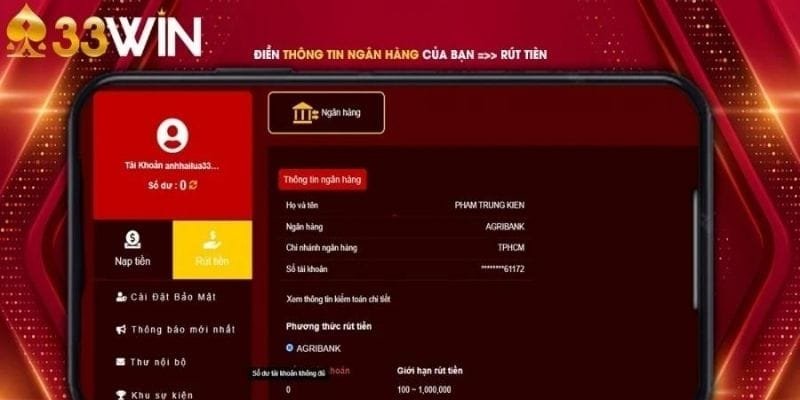 Điều kiện rút tiền 33WIN thành viên cần lưu ý