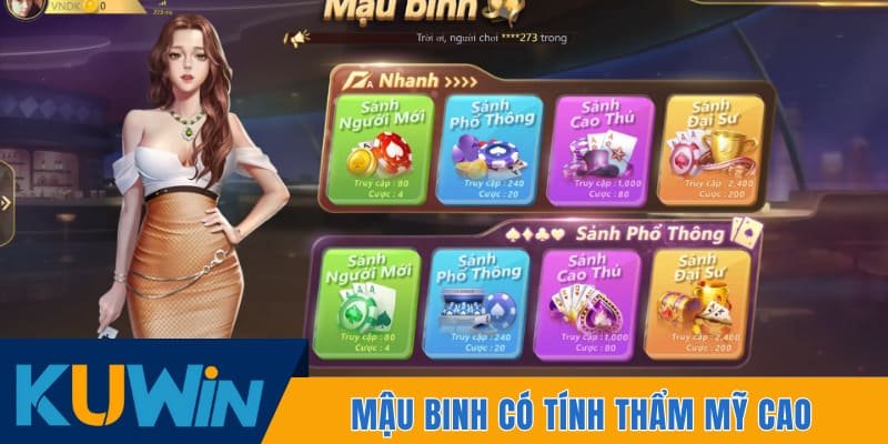 Mậu binh có chất lượng đồ họa và tính thẩm mỹ cao